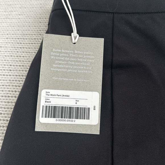 NWT! Everlane The Work Pant Ankle Black Size 6 - Picture 2 of 6